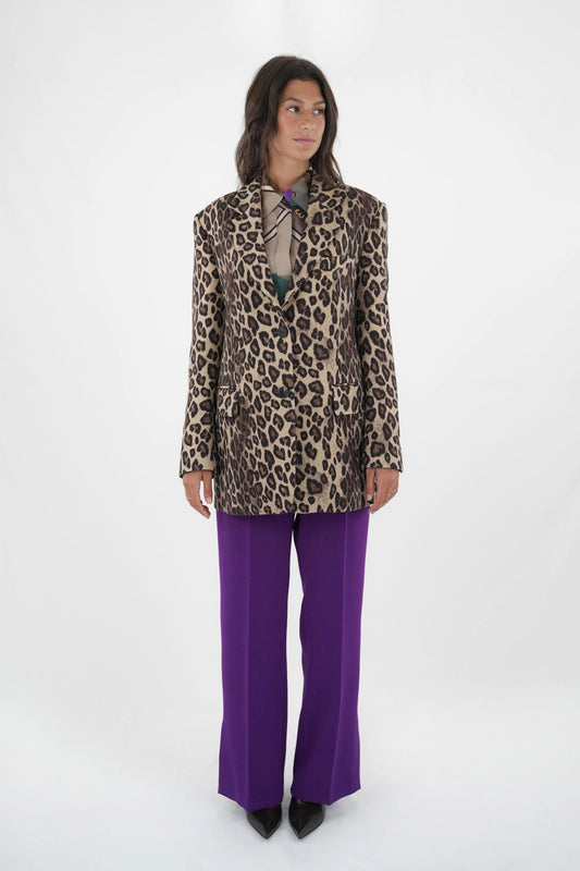 Giacca maculata monopetto oversize