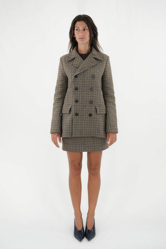 Caban doppiopetto check