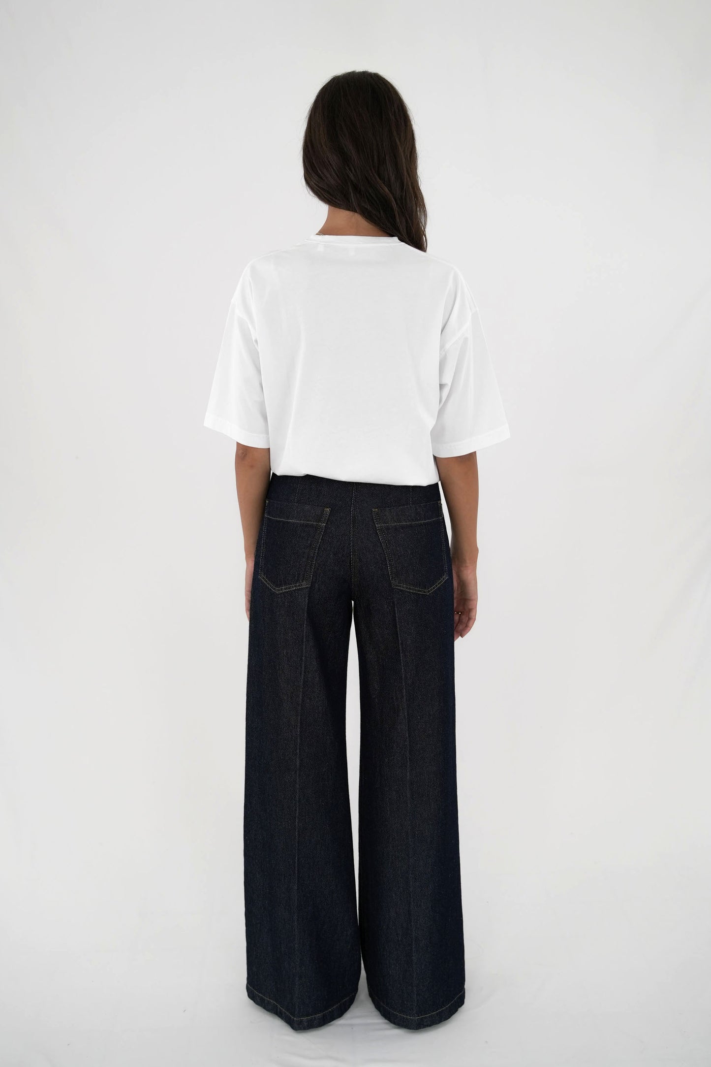Pantalone palazzo denim 100% cotone