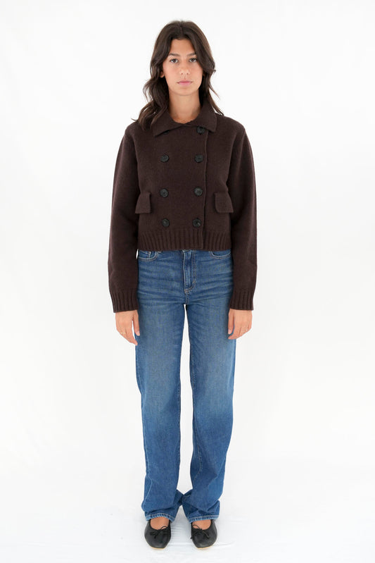 Maglia a giacca doppiopetto in lana