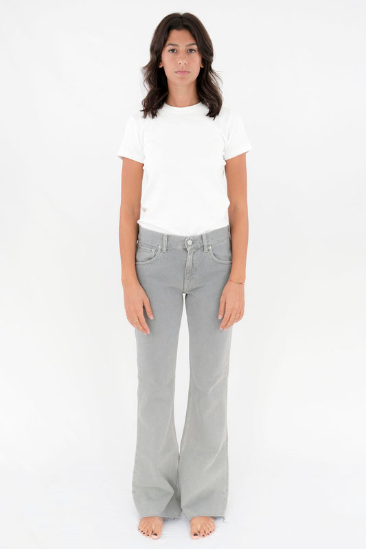 Pantalone bootcut in bull di cotone