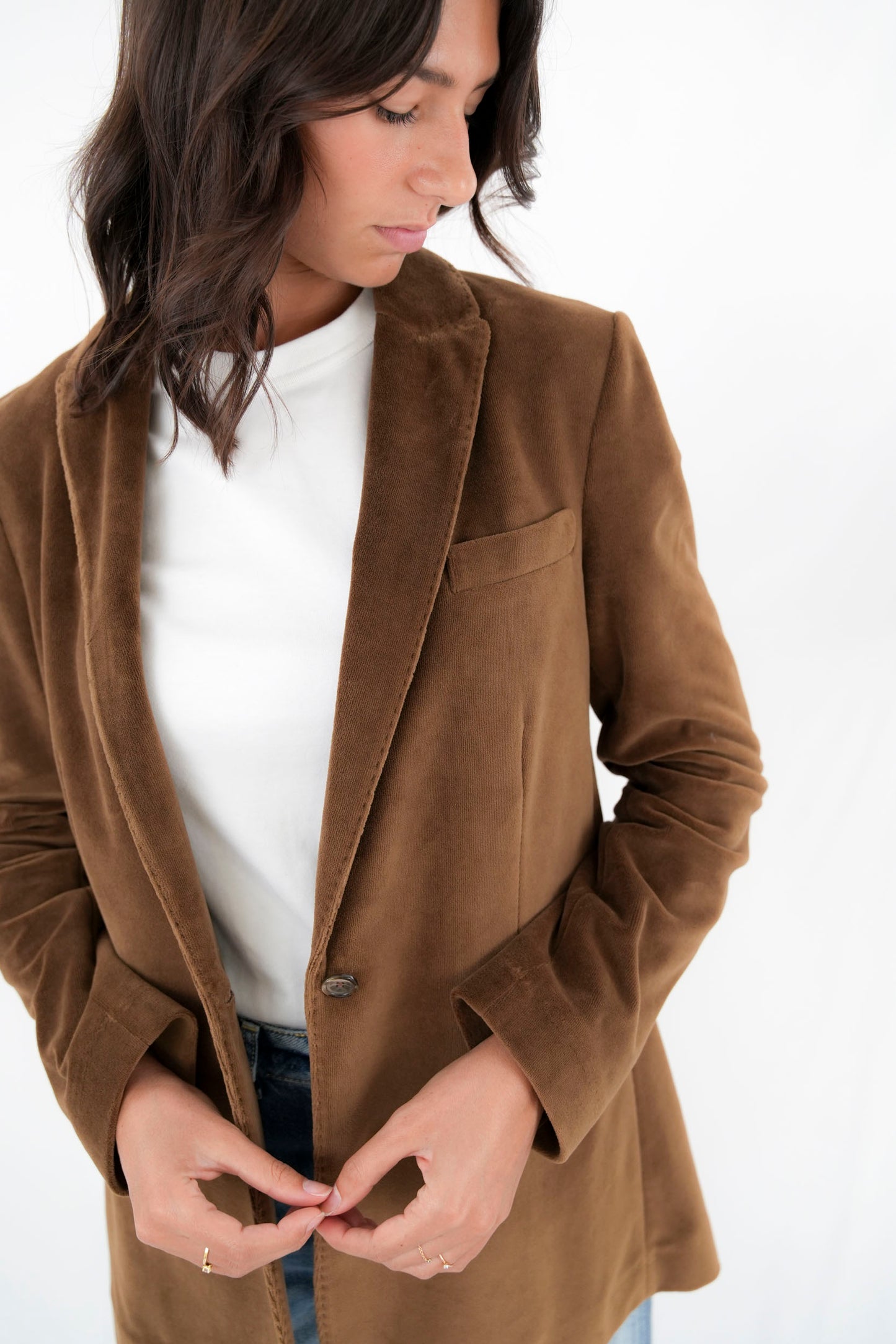 Balzer monopetto in velluto taglio maschile