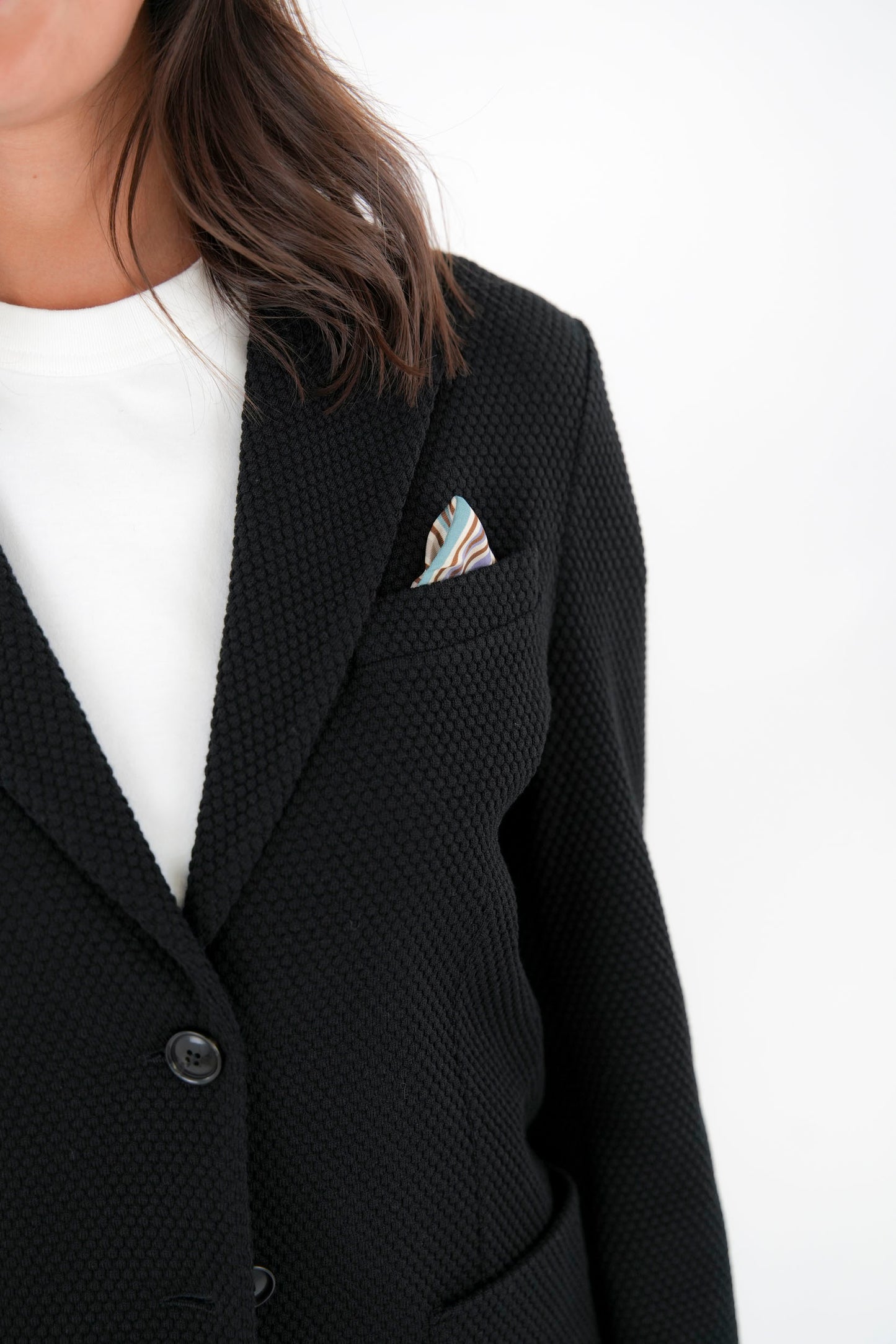 Blazer slim fit tessuto operato