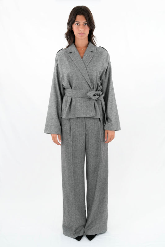 Giacca kimono corta con cintura