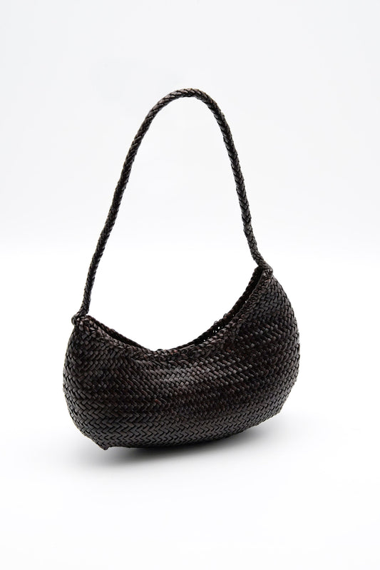 Borsa piccola a tracolla intrecciata a mano
