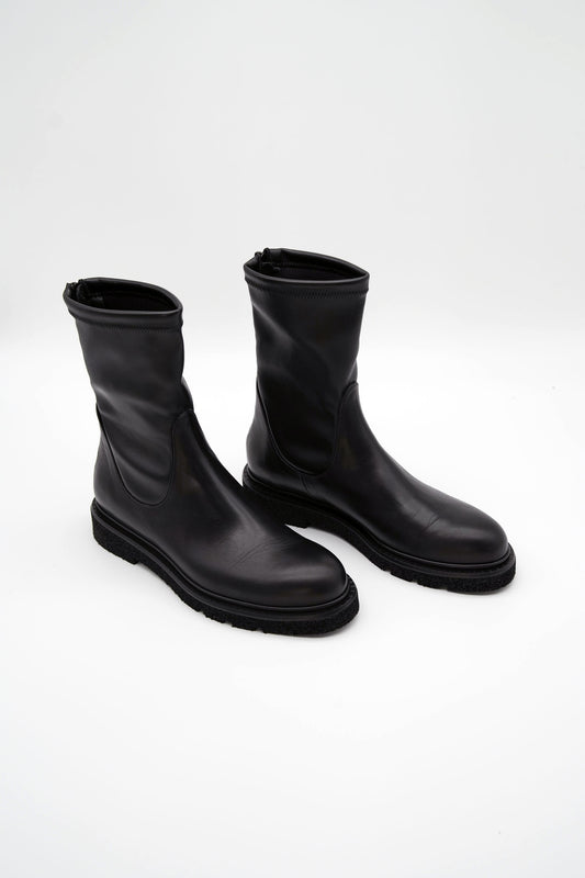 Stivaletto in pelle elasticizzata