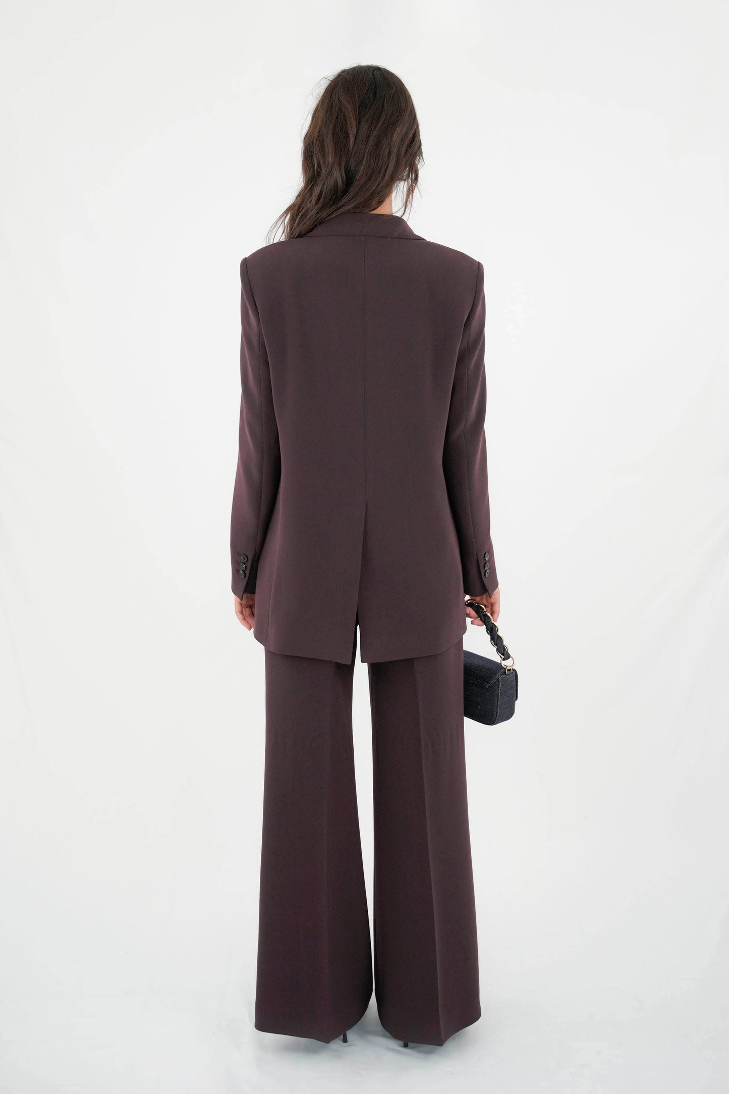 Pantalone palazzo in cady color cacao