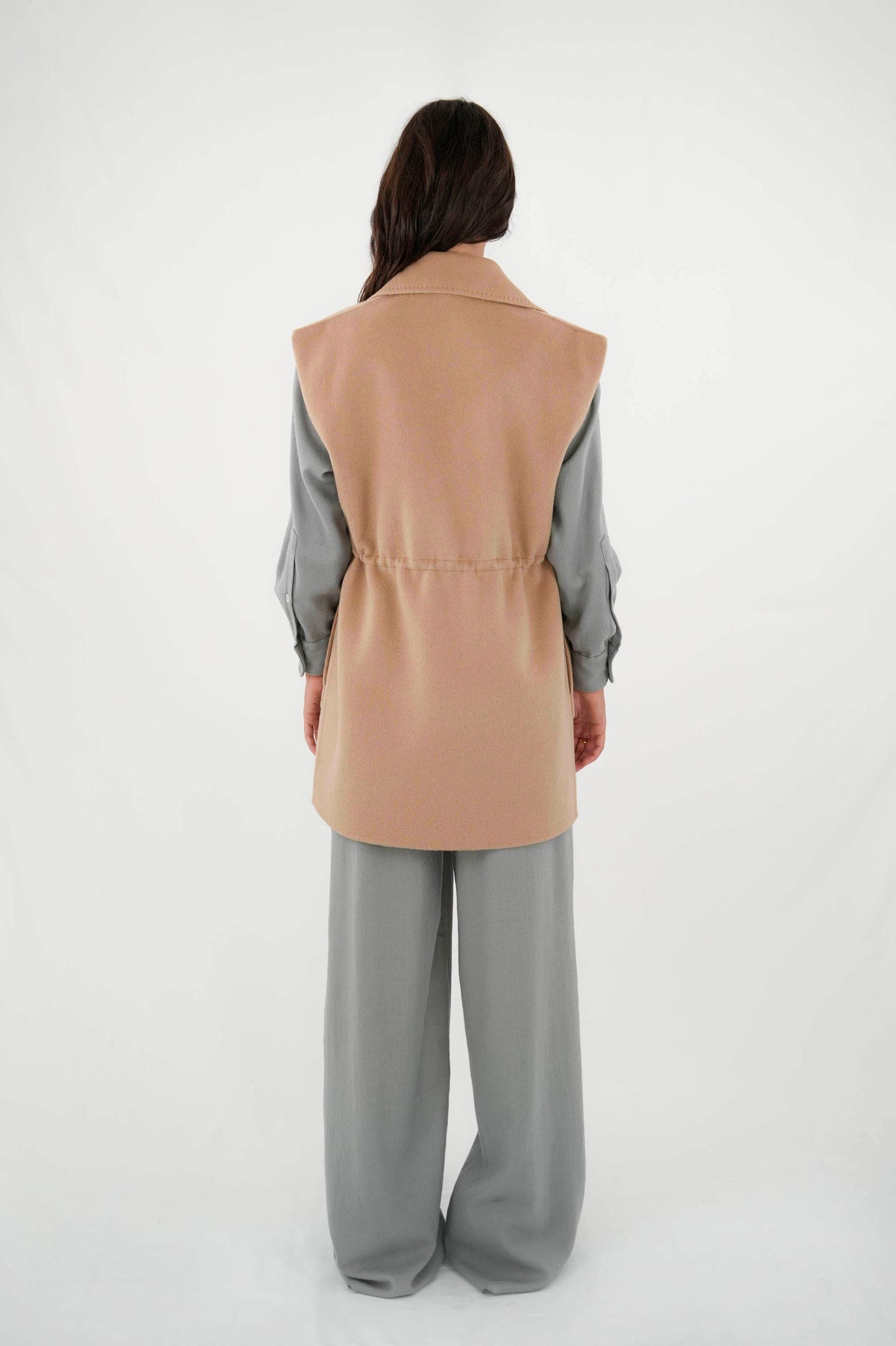 Gilet in misto lana con coulisse