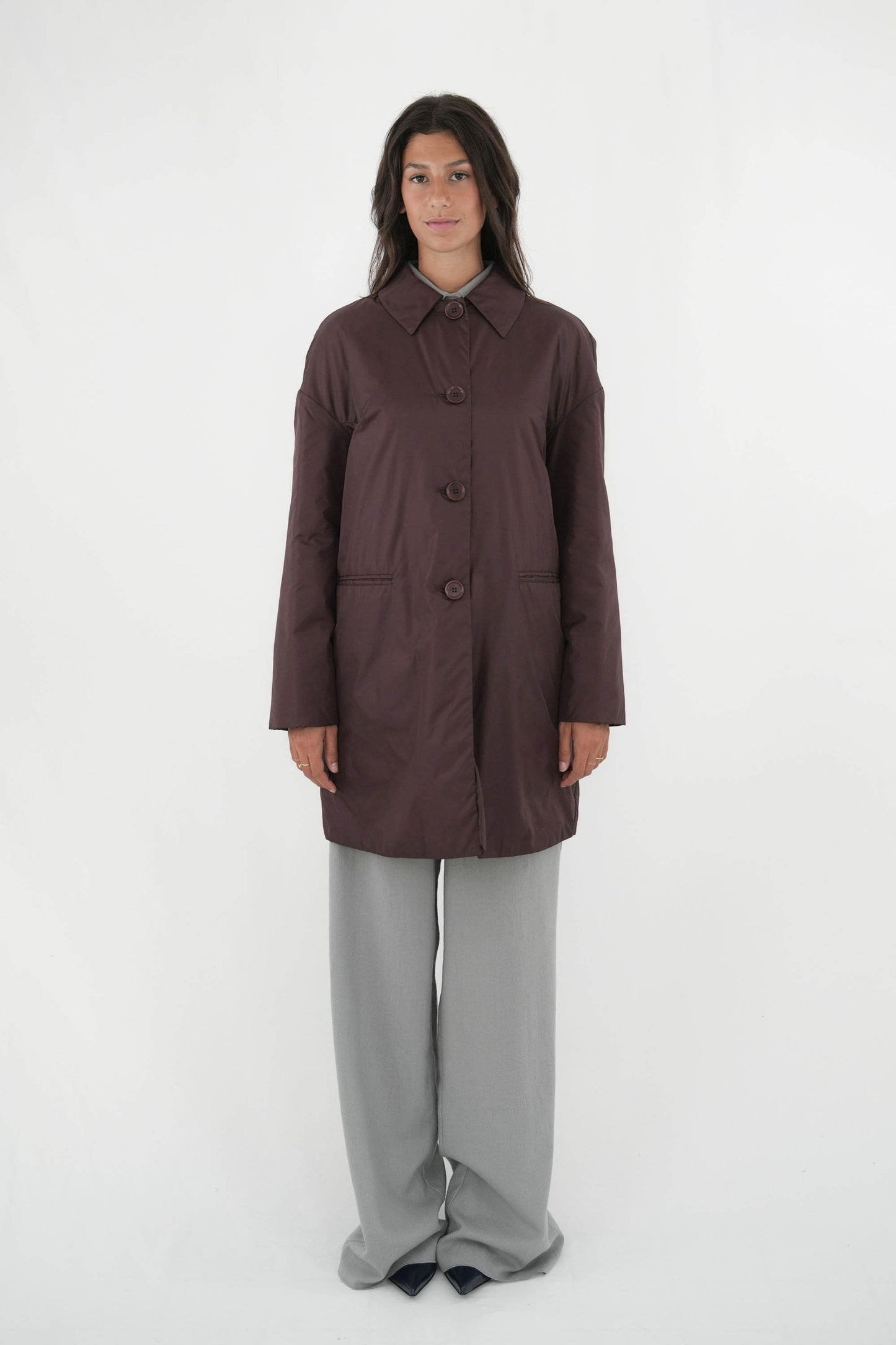 Cappotto thermore in nylon monopetto