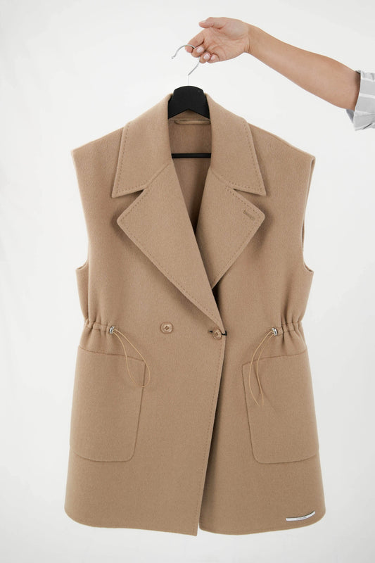 Gilet in misto lana con coulisse