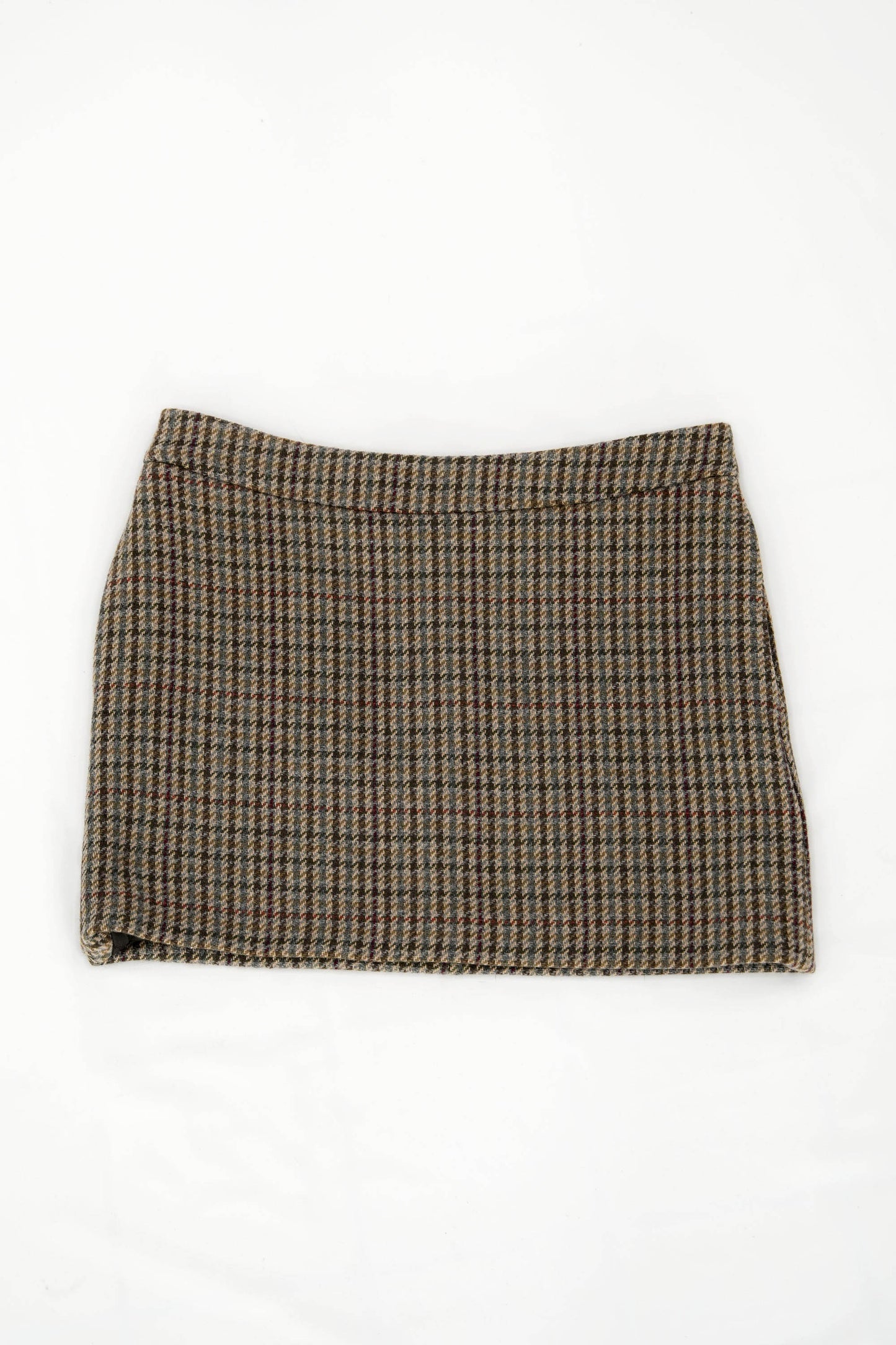 Minigonna in check  misto lana con tasche