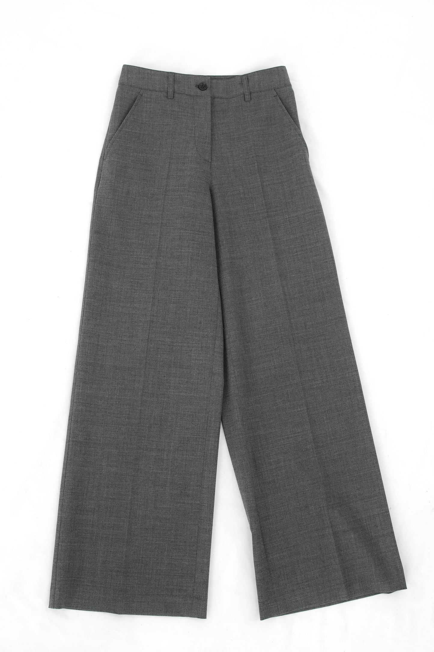 Pantalone a gamba ampia in misto lana