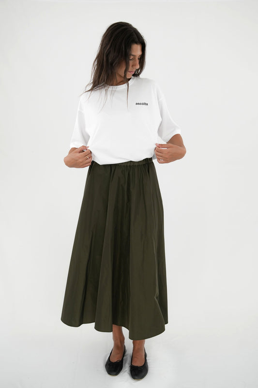 T-shirt bianca con "Ascolta"  100% cotone