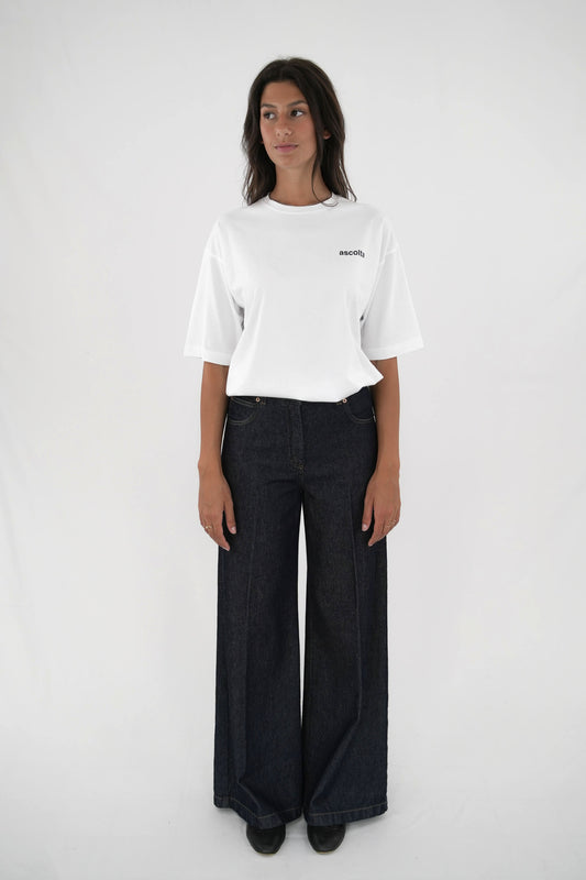 Pantalone palazzo denim 100% cotone