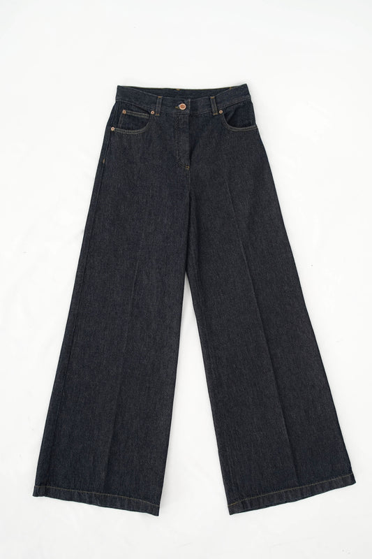 Pantalone palazzo denim 100% cotone