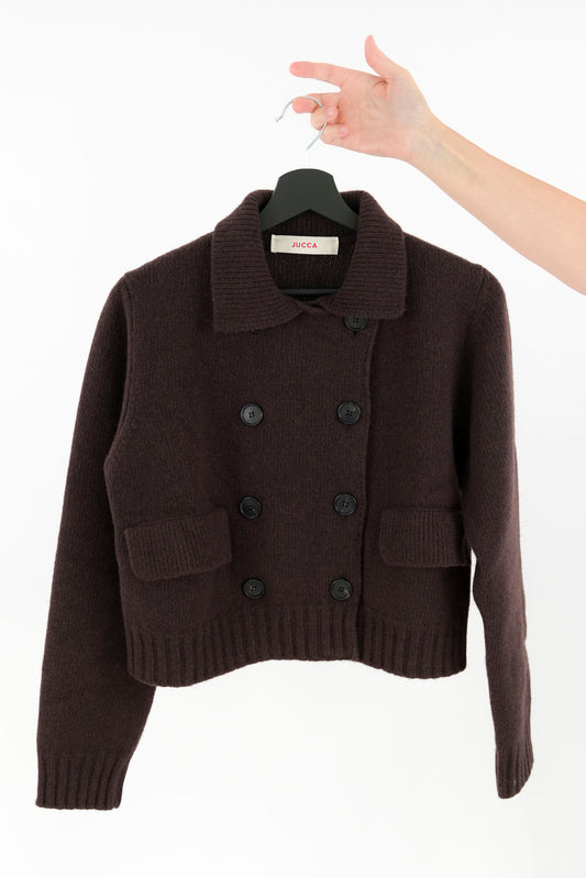 Maglia a giacca doppiopetto in lana