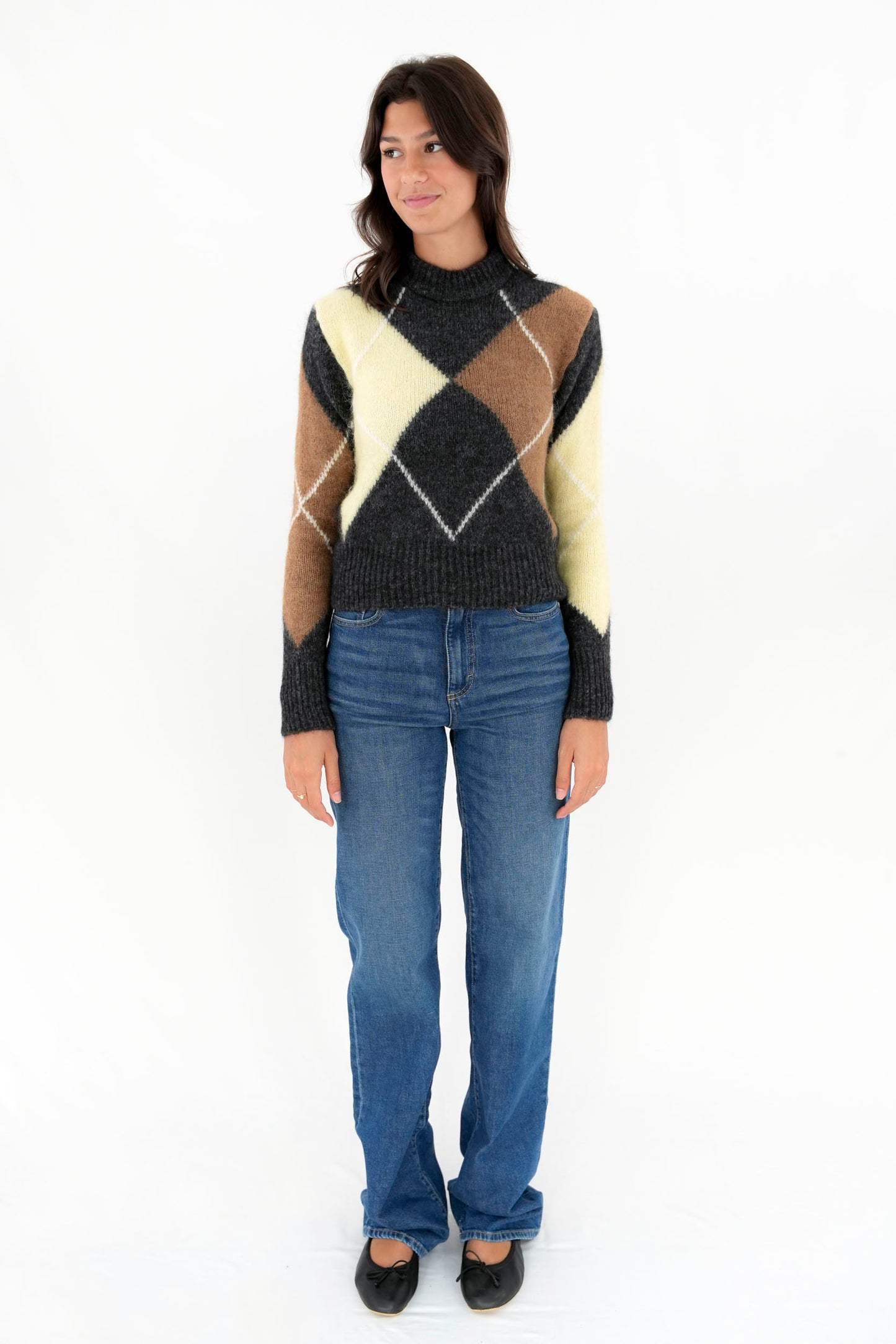 Pullover girocollo losanghe slim