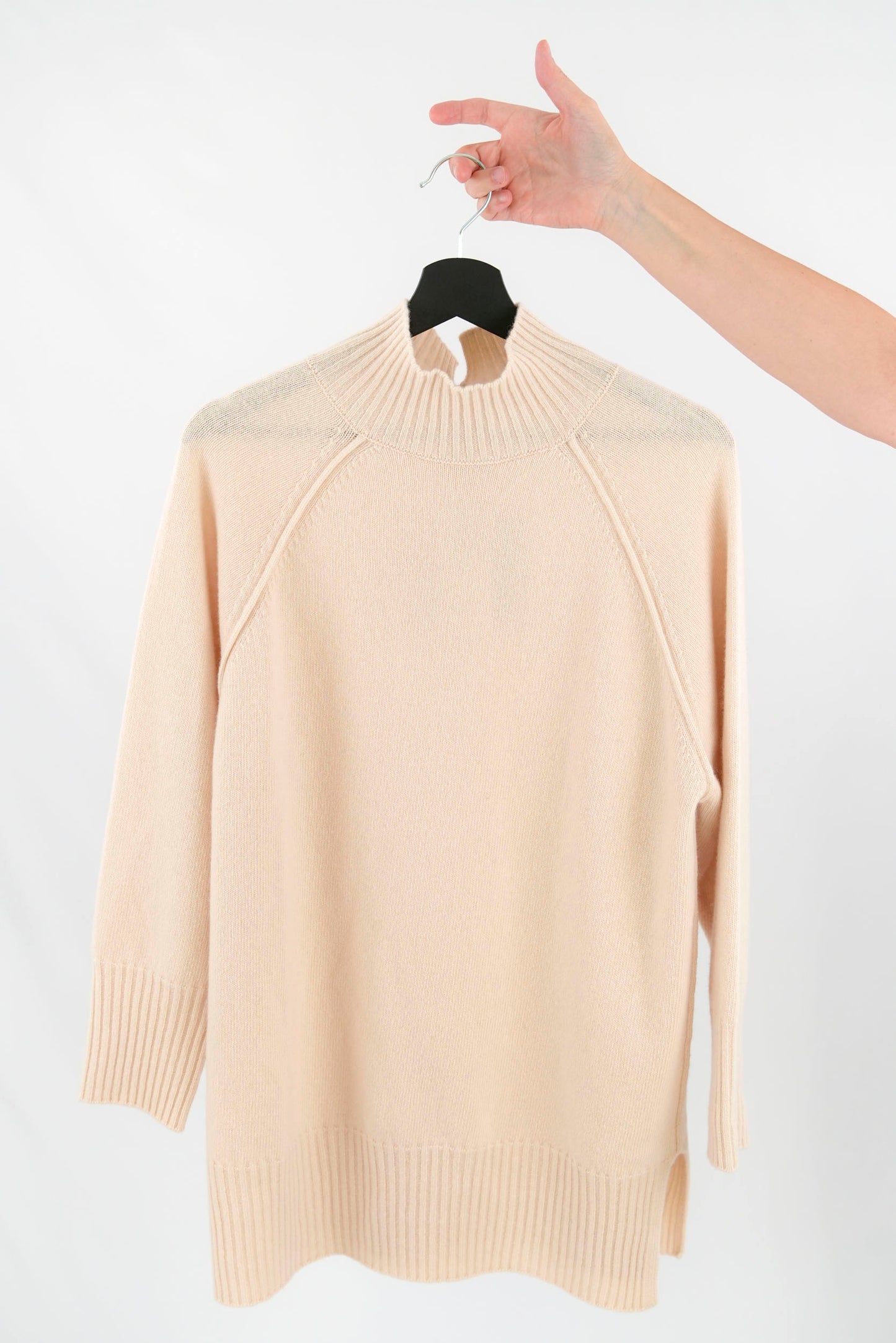 Long pullover mezzo collo