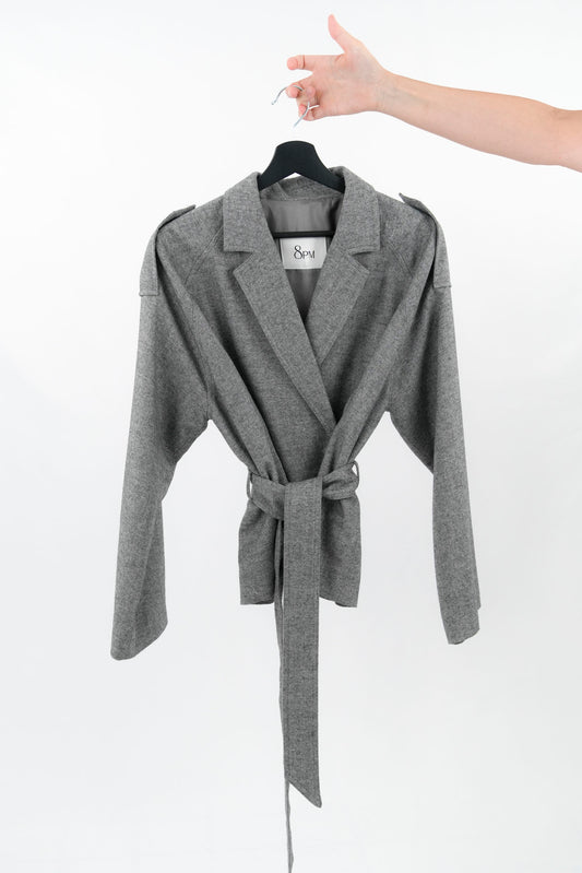 Giacca kimono corta con cintura