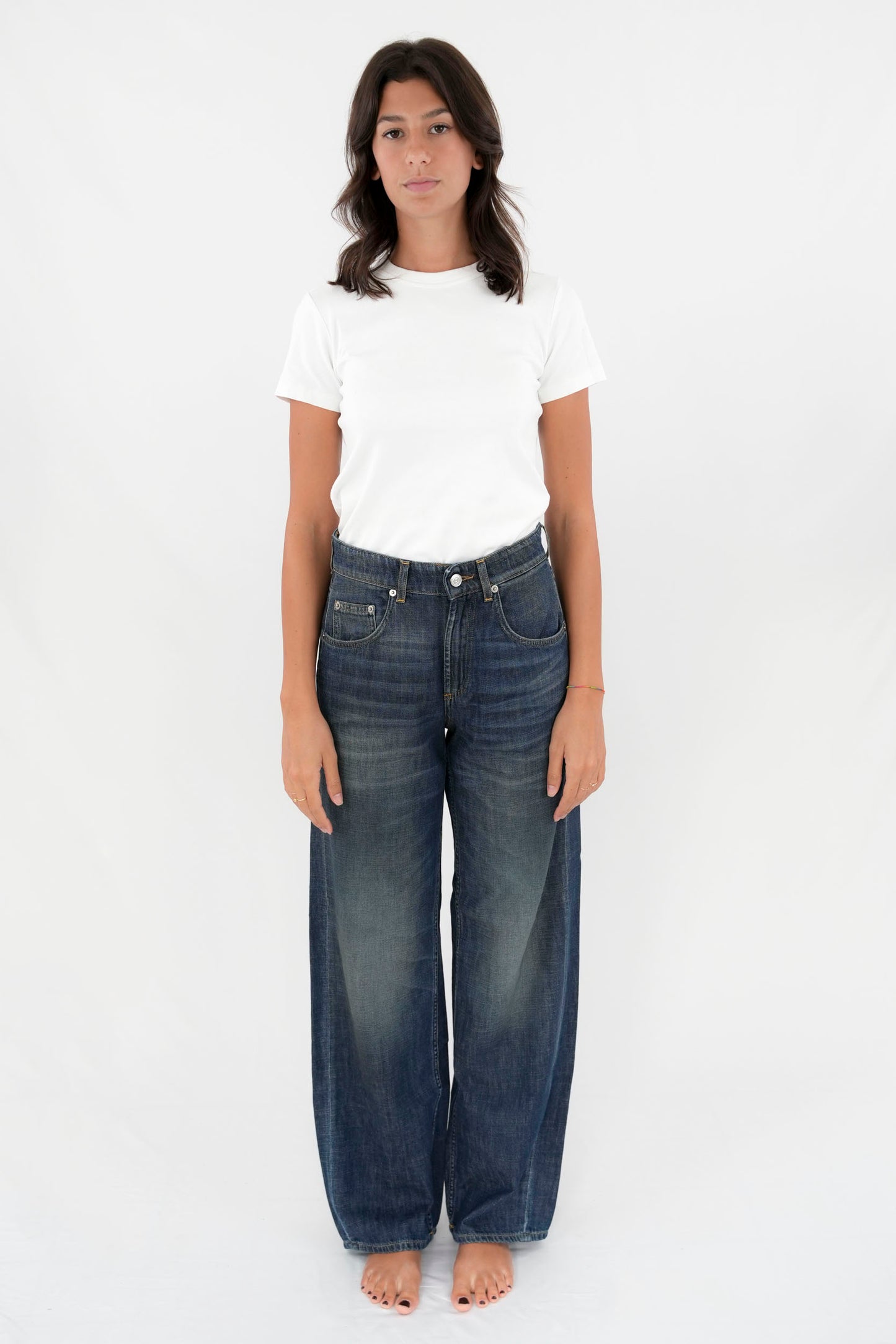 Jeans gamba ampia in denim slegato (super comfort)