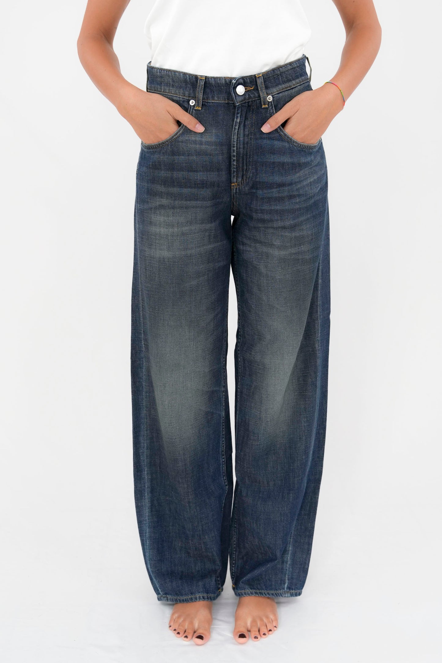 Jeans gamba ampia in denim slegato (super comfort)