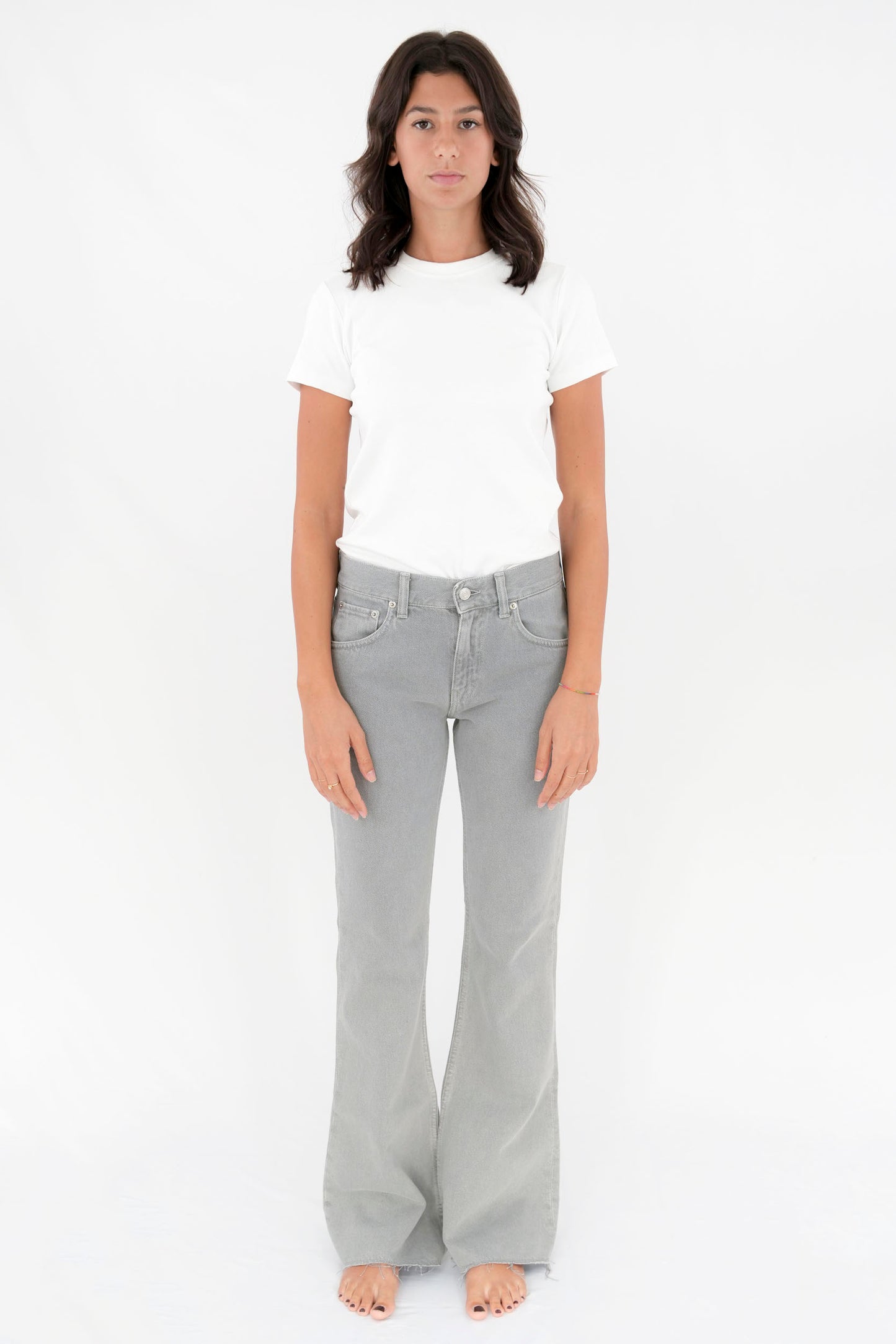 Pantalone bootcut in bull di cotone