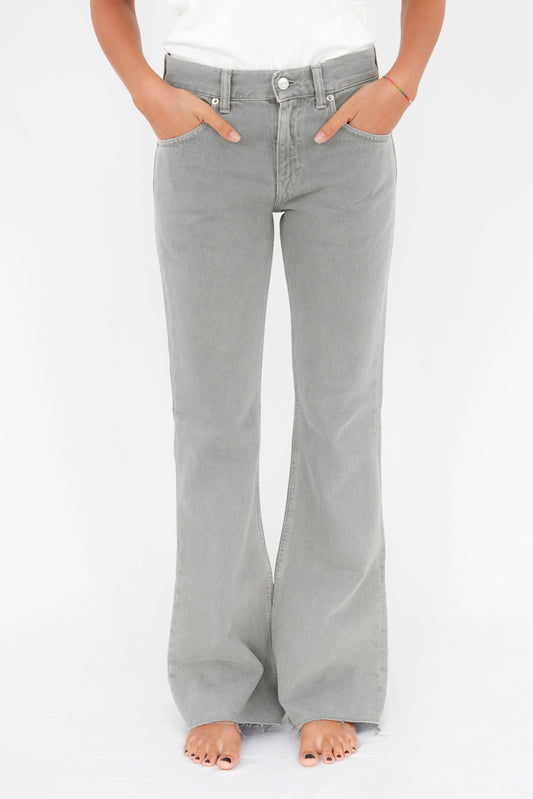 Pantalone bootcut in bull di cotone
