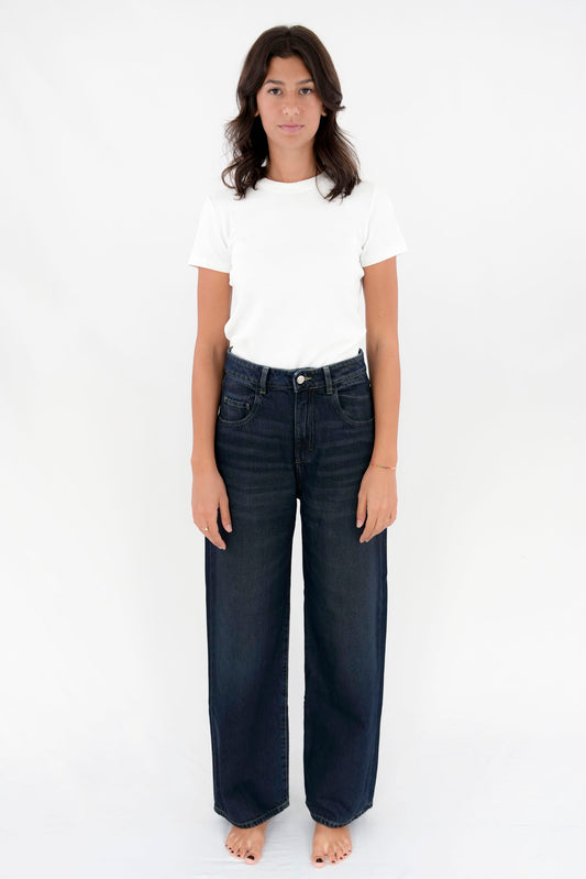 Jeans gamba ampia deep blue