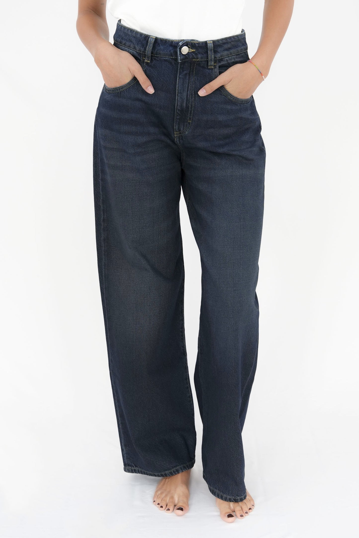 Jeans gamba ampia deep blue
