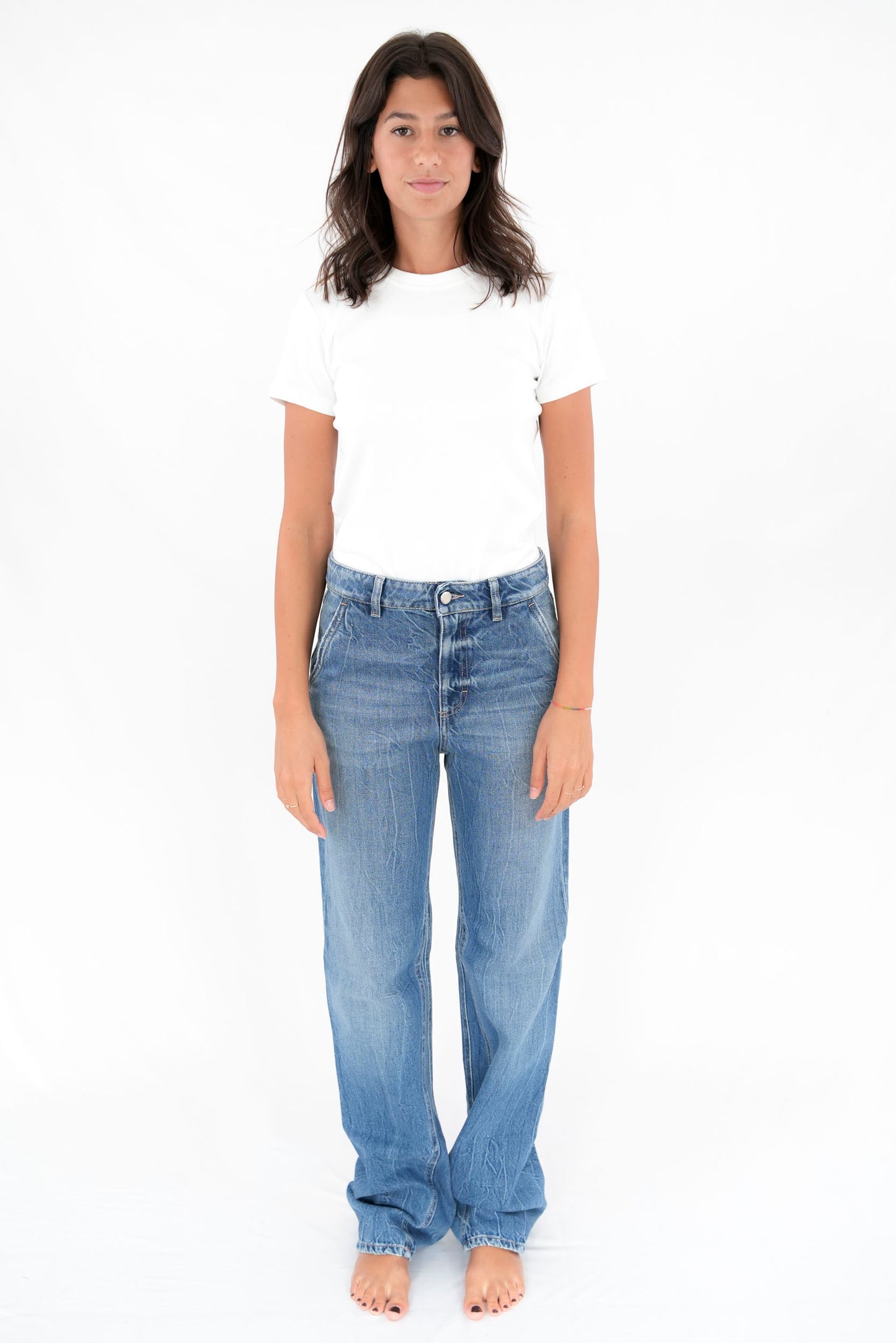 Jeans gamba dritta lavaggio "marmo"