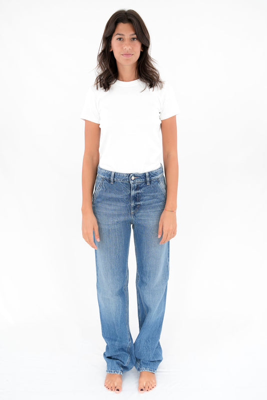 Jeans gamba dritta lavaggio "marmo"