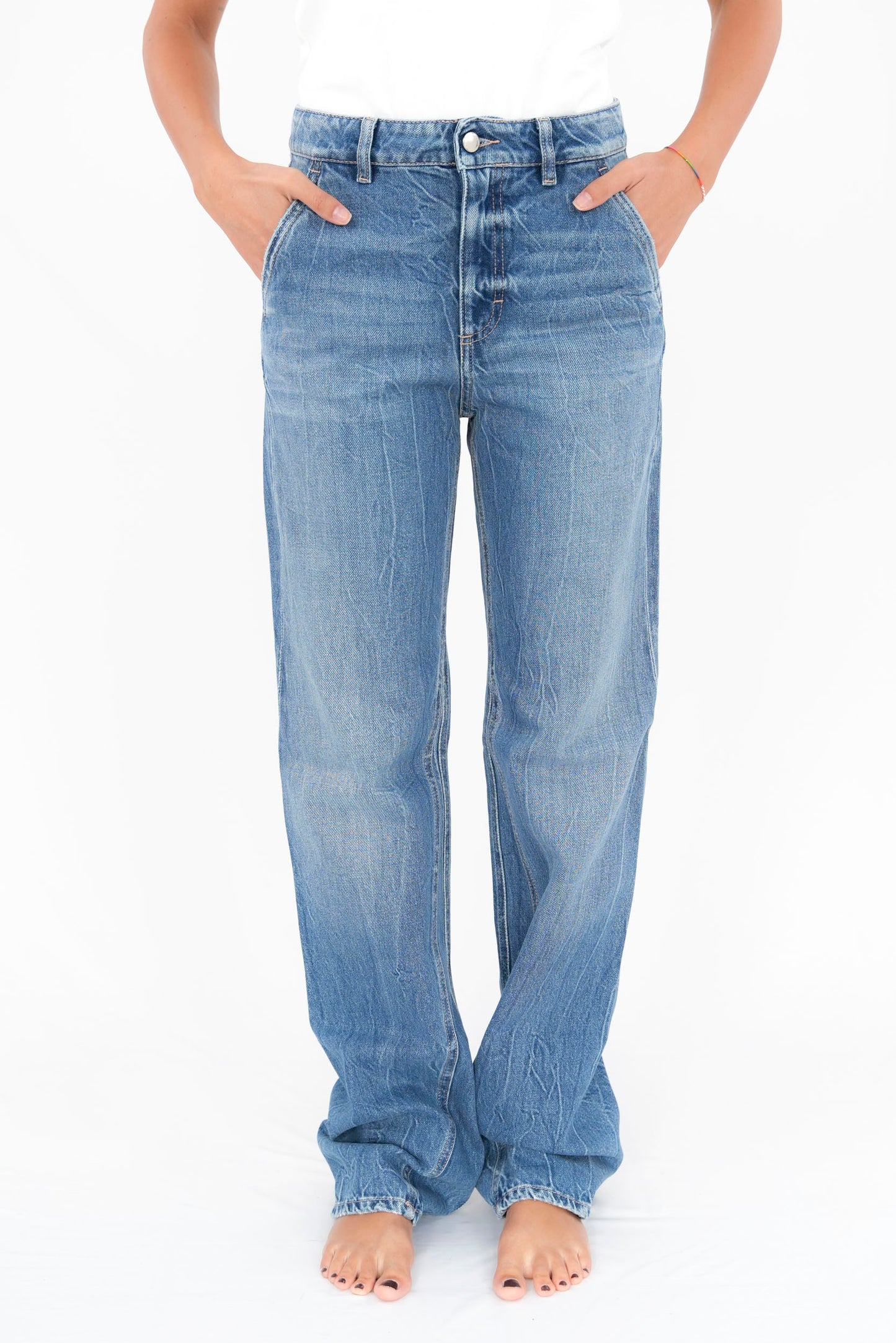 Jeans gamba dritta lavaggio "marmo"