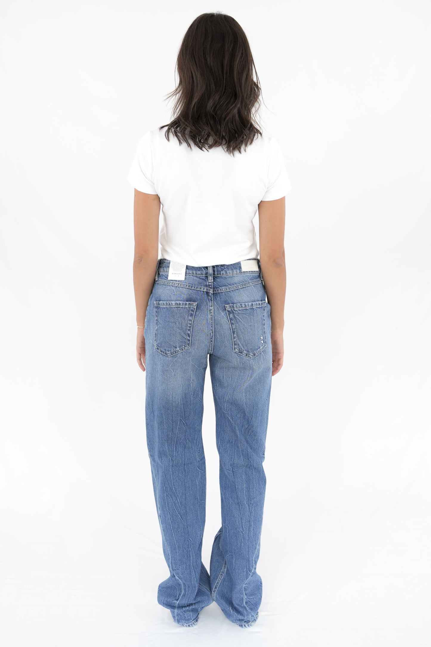 Jeans gamba dritta lavaggio "marmo"