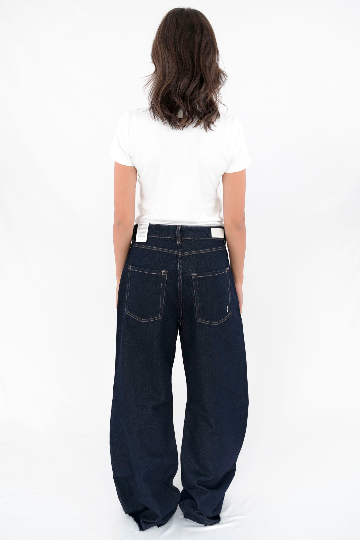 Jeans palazzo sfrangiati deep blu