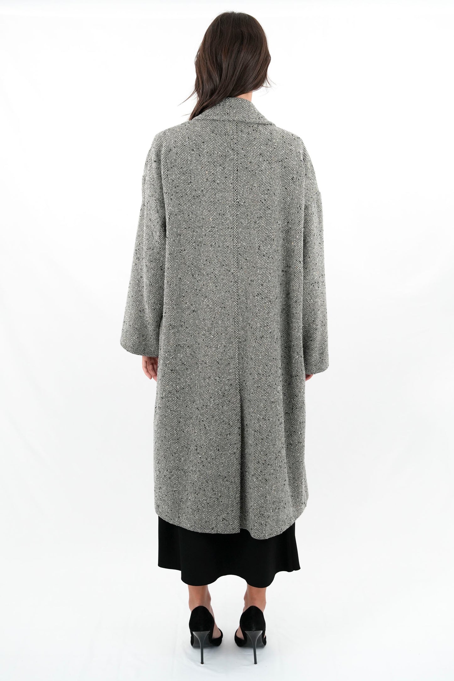 Cappotto tweed con cintura