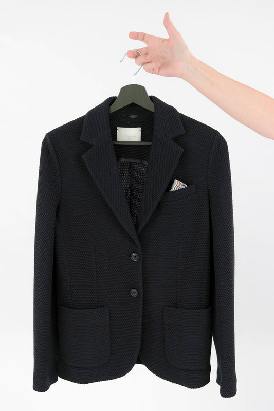 Blazer slim fit tessuto operato