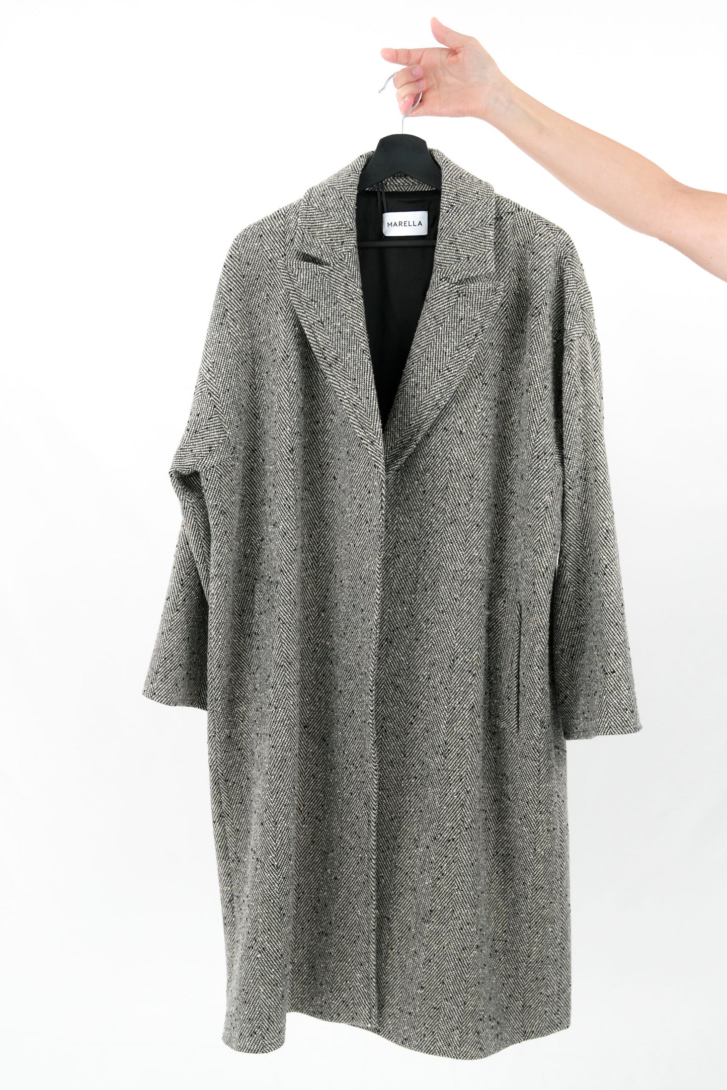 Cappotto tweed con cintura