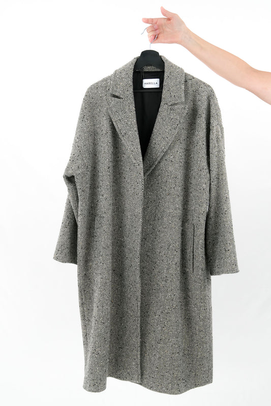 Cappotto tweed con cintura