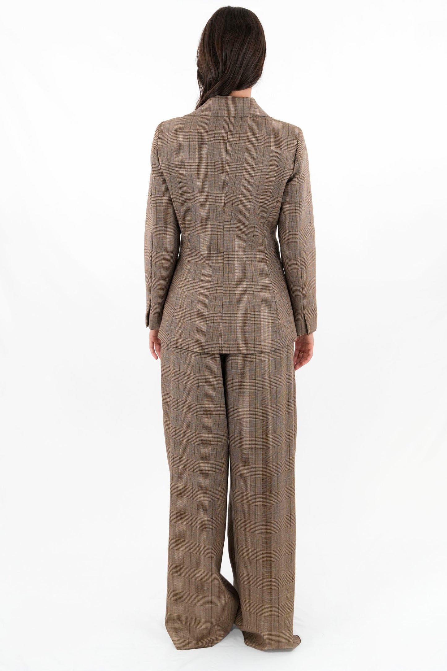 Pantalone gamba ampia con pences