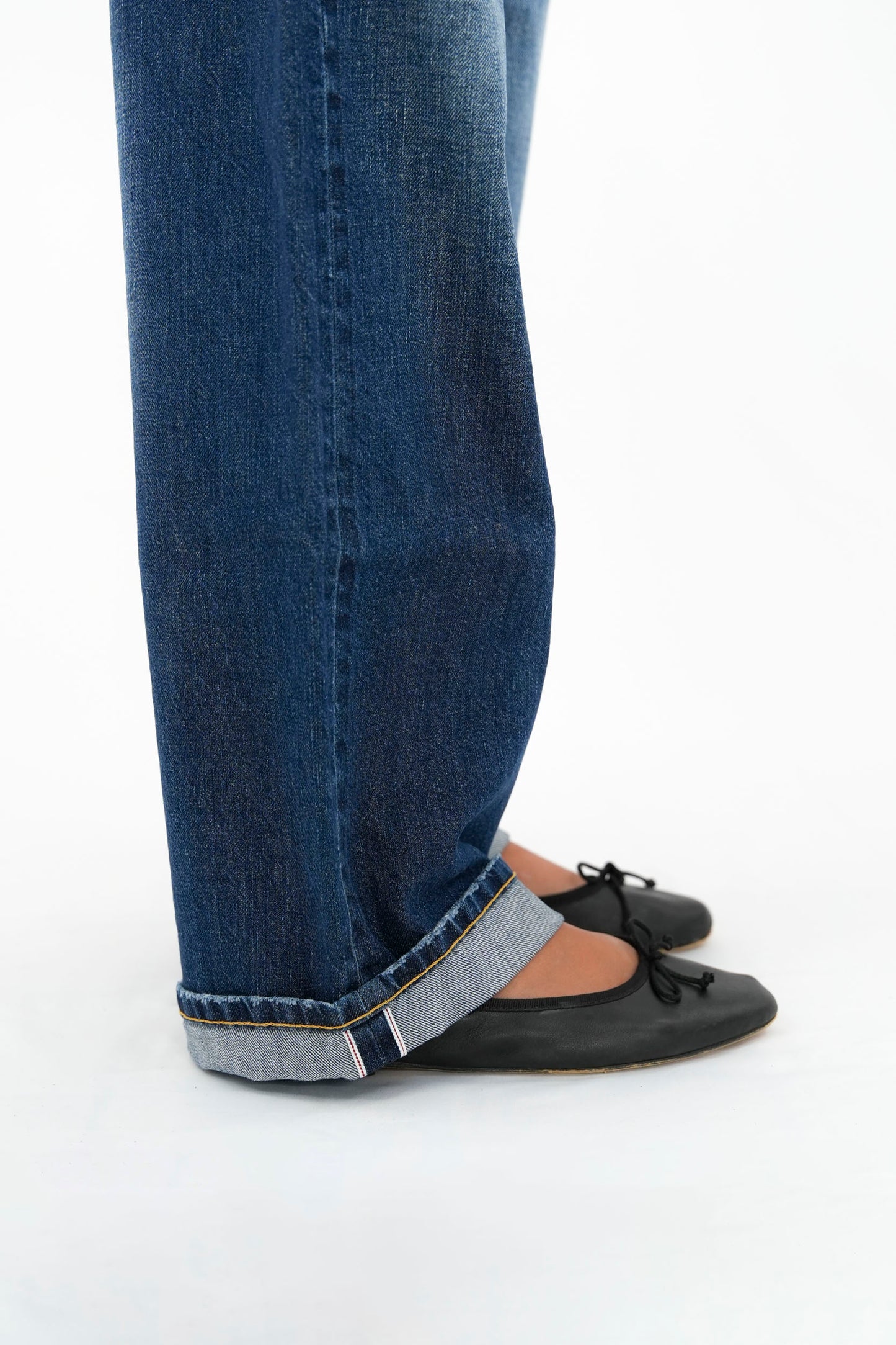 Jeans gamba ampia cimosato lavaggio medio