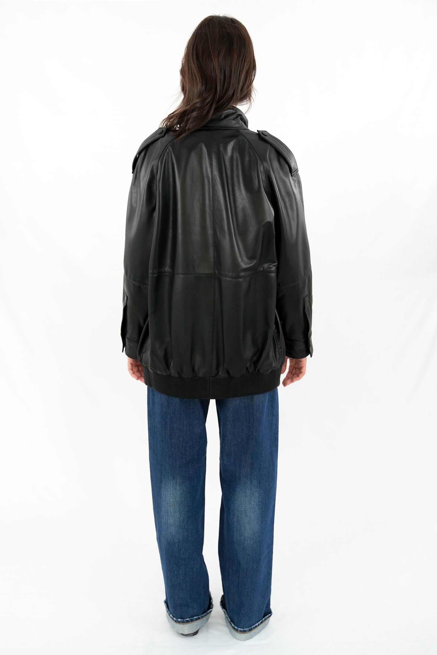 Bomber oversize in pelle