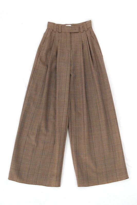 Pantalone gamba ampia con pences