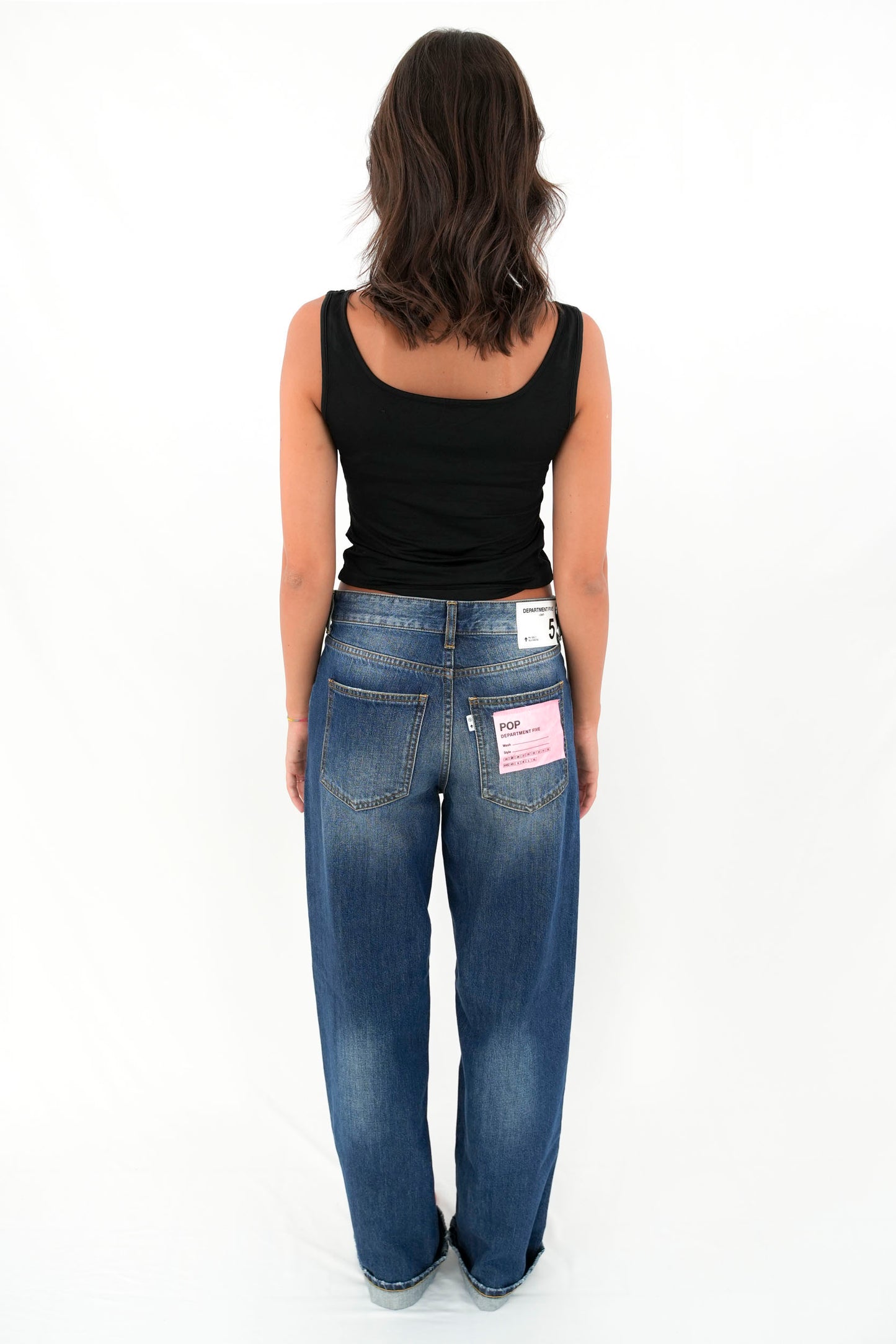 Jeans gamba ampia cimosato lavaggio medio