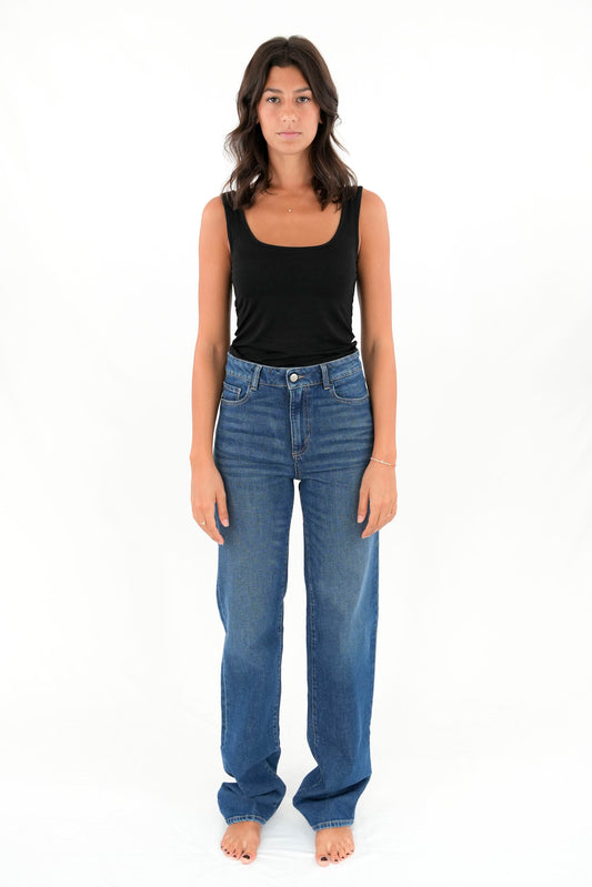 Jeans gamba dritta lavaggio medio