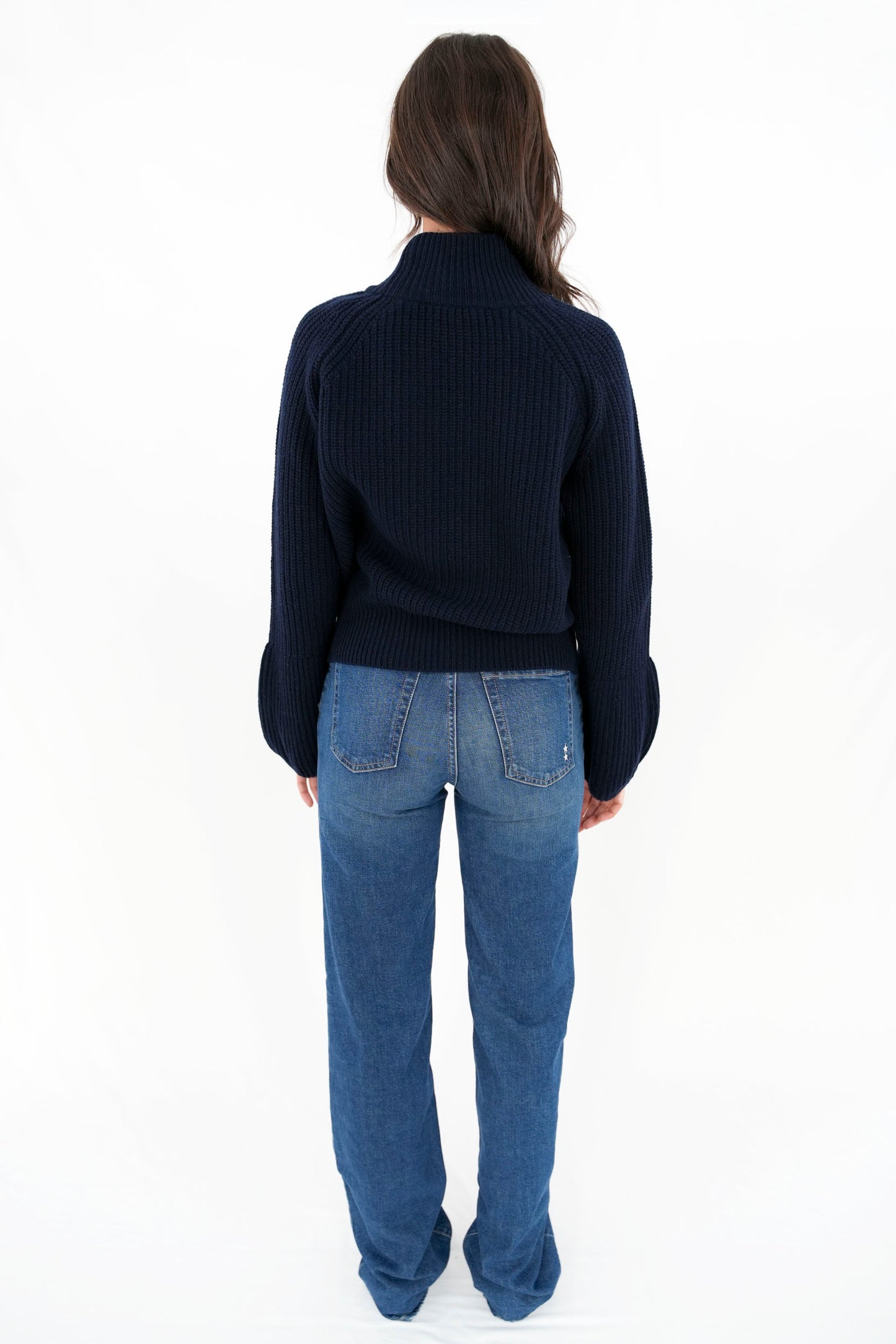 Maglia lupetto costa inglese manica tulipano