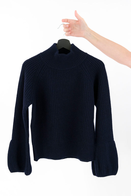 Maglia lupetto costa inglese manica tulipano